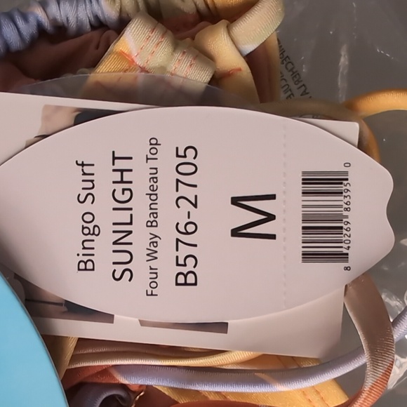 New with tags, HEAT swimwear, Bingo Surf SUNLIGHT Four Way Bandeau Top - Picture 5 of 5